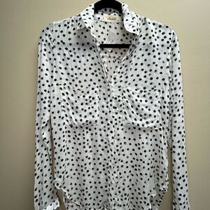 Bella Dahl Black and White Polka Dot Shirt